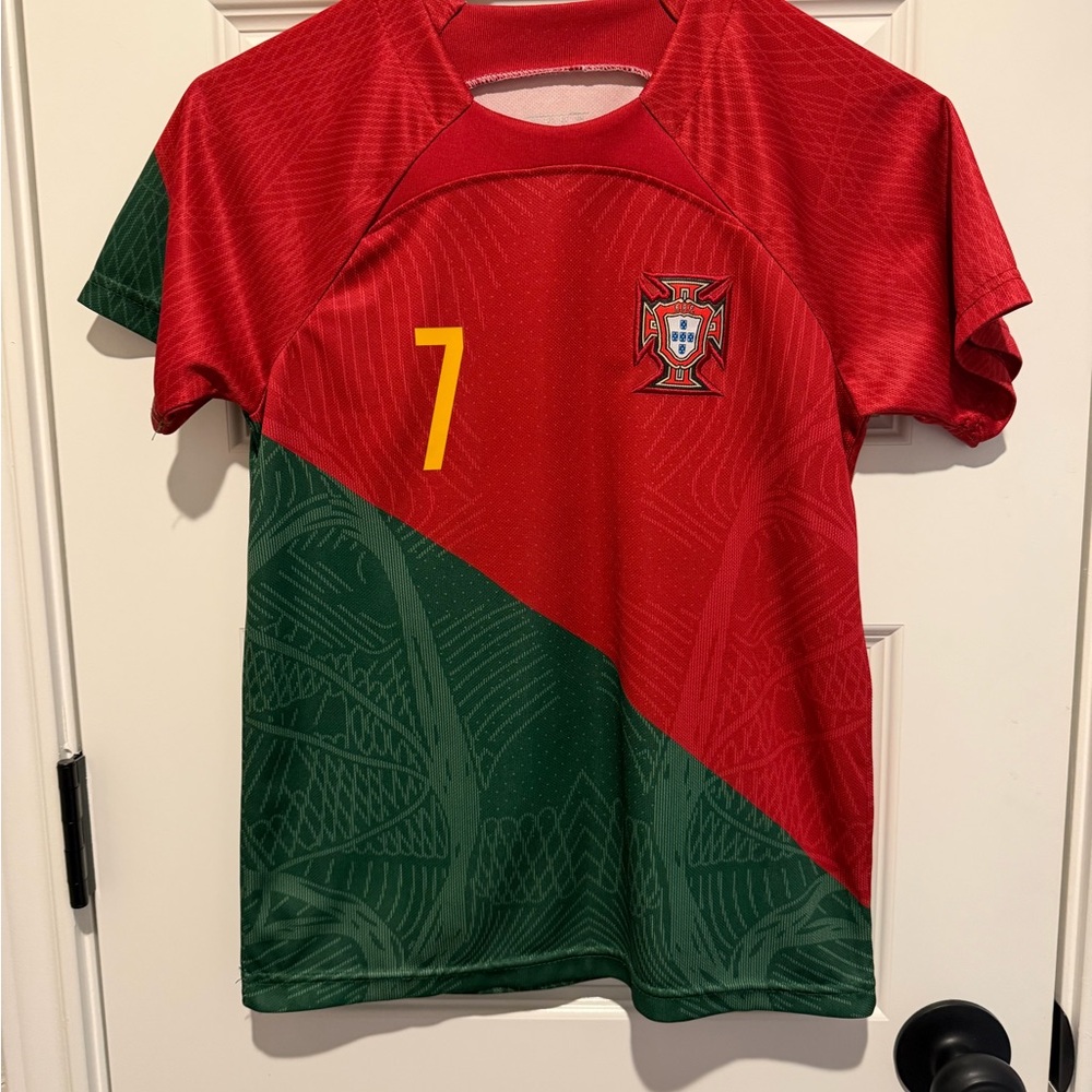 Ronaldo Portugal Kids Red & Green Soccer Jersey - #7